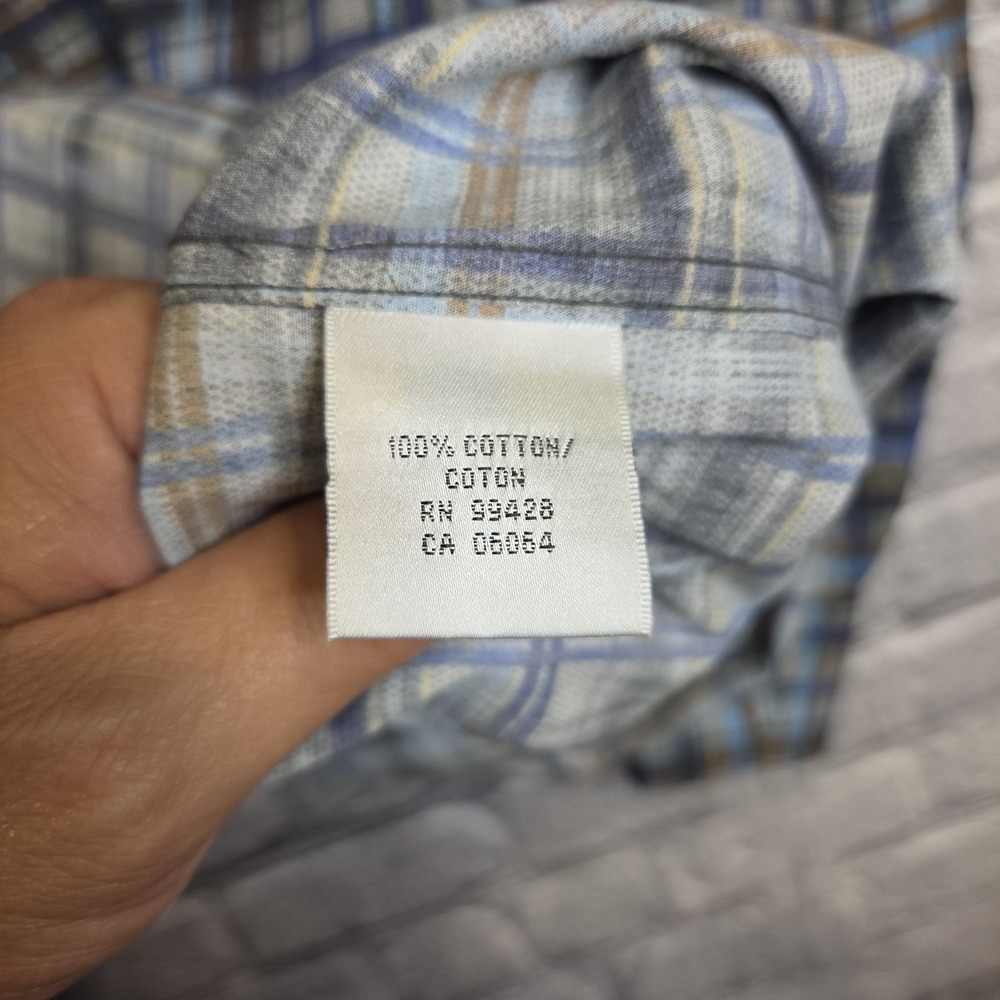 Bugatchi Uomo Button Down Shirt Men's XL Plaid Check Long Sleeve - Picture 5 of 8
